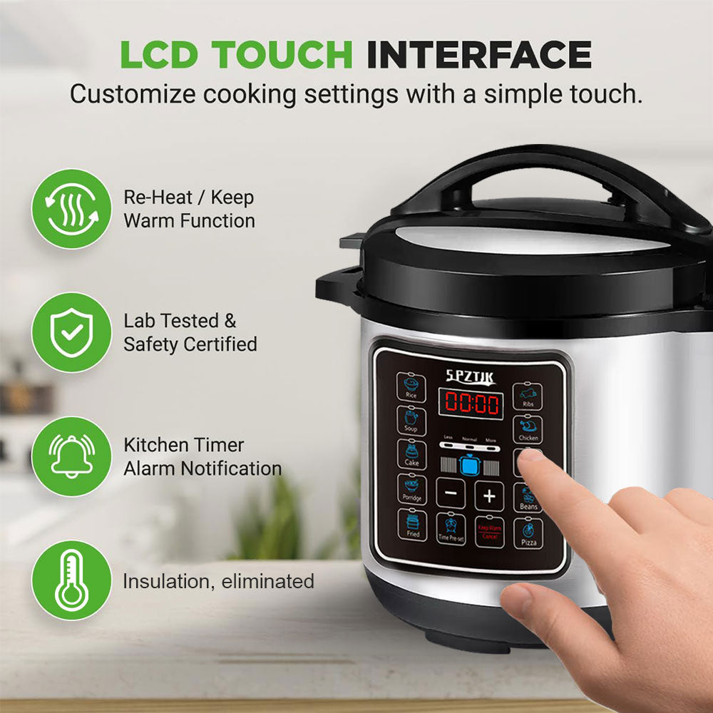 12-in-1 Electric Pressure Cooker 6 Qt, Programmable Multi-Function Cooker