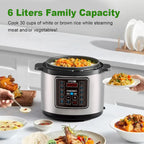 12-in-1 Electric Pressure Cooker 6 Qt, Programmable Multi-Function Cooker