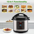 12-in-1 Electric Pressure Cooker 6 Qt, Programmable Multi-Function Cooker