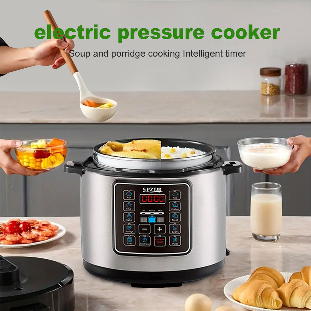 12-in-1 Electric Pressure Cooker 6 Qt, Programmable Multi-Function Cooker