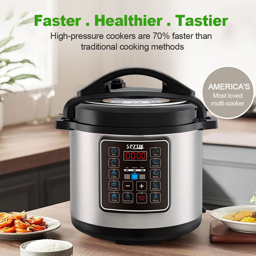12-in-1 Electric Pressure Cooker 6 Qt, Programmable Multi-Function Cooker